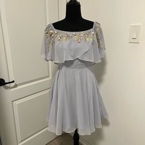 Elegant Off-Shoulder Embroidered Dress